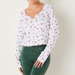 Victoria Secret VS Pink NEW w/TAGS Cropped Thermal Long Sleeve Top
